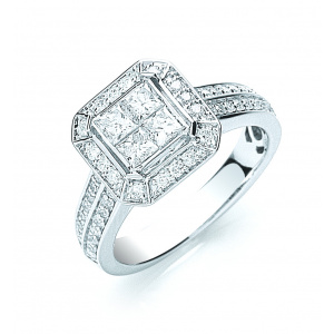 18ct White Gold 1.00ct Diamond Ring